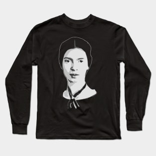 Emily Dickinson Black and White Long Sleeve T-Shirt